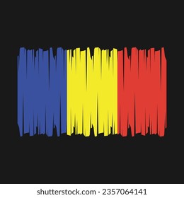 Romania flag with brush stroke vector Illustration