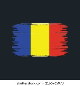 Romania Flag Brush Strokes. National Flag