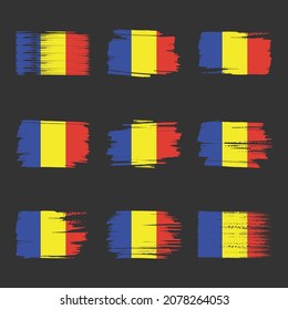Pintado de pincel de bandera de Rumania
