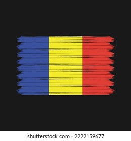 Romania Flag Brush Strokes Painted