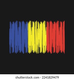 Romania Flag Brush Vector Design