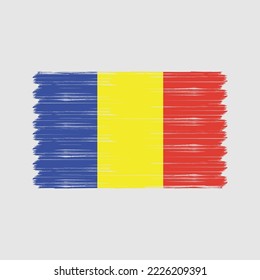 Ilustración del vector de pincel de bandera de Rumania