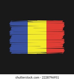 Ilustración del vector de pincel de bandera de Rumania