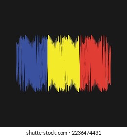 Romania Flag Brush Vector Illustration