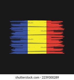 Rumänische Flagge - Vektorgrafik mit Pinselstrich