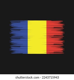 Romania Flag Brush Vector Illustration