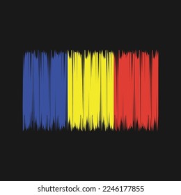 Ilustración del vector de pincel de bandera de Rumania