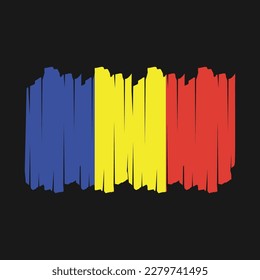Romania Flag Brush Vector Illustration