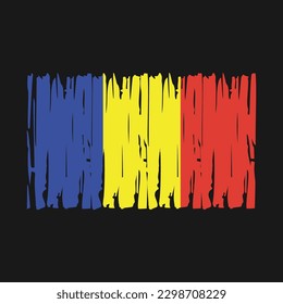 Rumänische Flagge - Vektorgrafik mit Pinselstrich