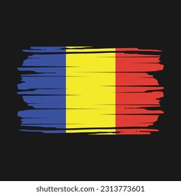Romania Flag Brush Vector Illustration