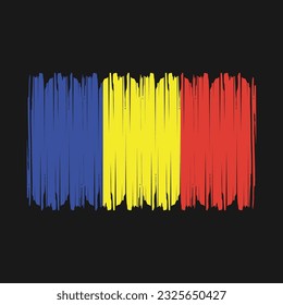 Romania Flag Brush Vector Illustration