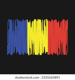 Ilustración del vector de pincel de bandera de Rumania