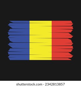 Ilustración del vector de pincel de bandera de Rumania