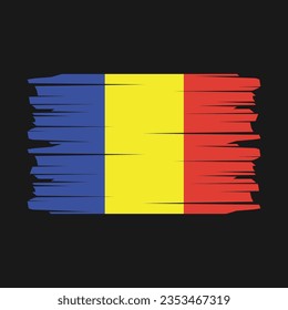 Ilustración del vector de pincel de bandera de Rumania