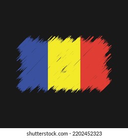 Romania Flag Brush Vector. National Flag