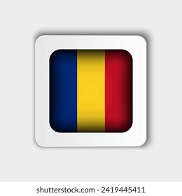 Romania Flag Button Flat Design