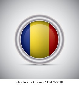Romania flag button style. Vector image