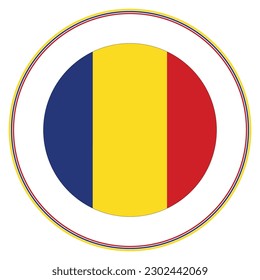 Bandera de Rumania en círculo. Icono de la bandera de Rumania. 