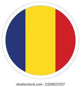 Bandera de Rumania en círculo. Icono de la bandera de Rumania.