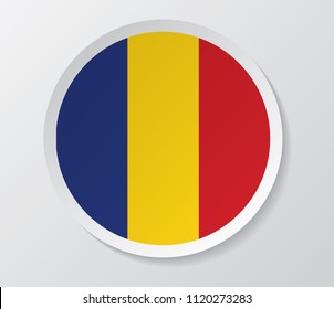 romania flag in circle shape