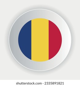 Bandera de Rumania en forma de círculo. colores y proporciones oficiales correctamente. Ilustración vectorial. 10.