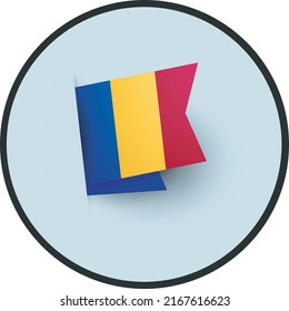 Romania flag emblem illustration vector