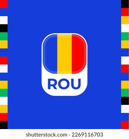 romania flag euro, european  football 2024 tournament.