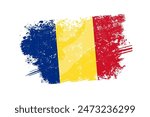 romania flag with grunge effect - vector illustration