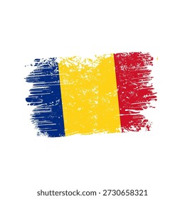 Romania flag with grunge effect - vector illustration