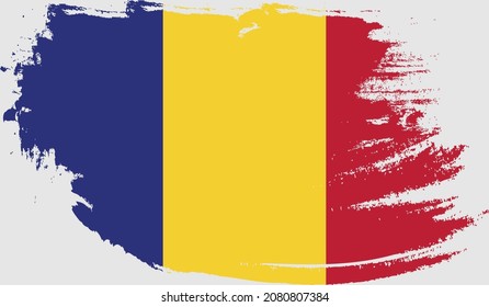 Romania flag in grunge style