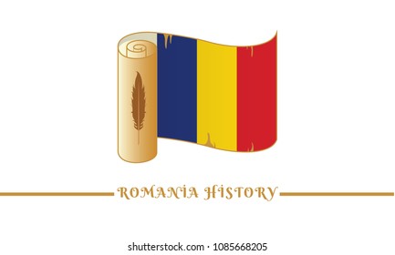romania flag and romania history