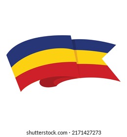 Romania flag icon cartoon vector. Romanian country. Travel day