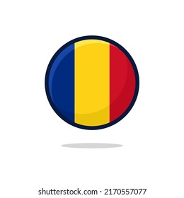 Romania Flag Icon. Romania Flag flat style isolated on a white background - stock vector.