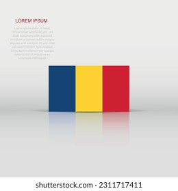 Romania flag icon in flat style. National sign vector illustration. Politic business concept.