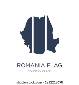 Romania flag icon. Trendy flat vector Romania flag icon on white background from Country Flags collection, vector illustration can be use for web and mobile, eps10
