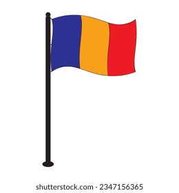 Romania flag icon vector illustration symbol design