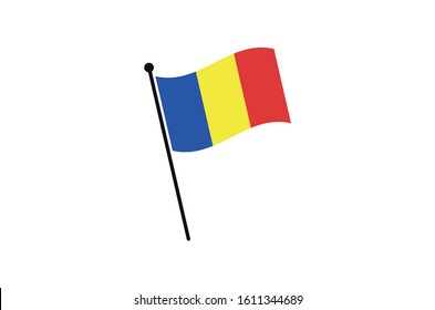 Romania Flag icon Vector, waving flag of Romania illustration