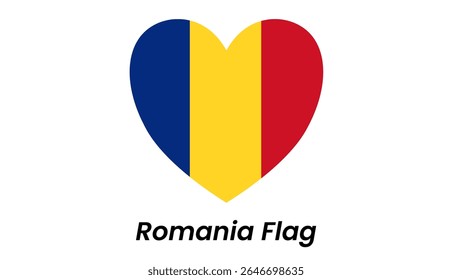 Romania flag icon with vertical blue, yellow, and red stripes in a minimalist flat style
