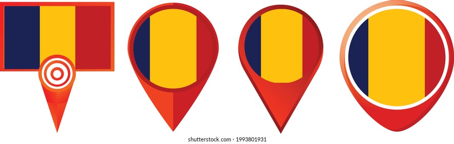 Icono de bandera de Rumania . conjunto de iconos web . colección de iconos. Ilustración vectorial simple.