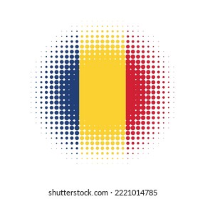 Icono de la bandera de Rumania.Bandera con puntos redondos de Rumania.Vector.