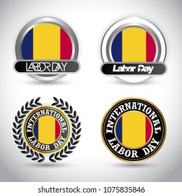 Romania Flag labour day design vector 