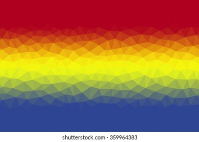 Romania flag low poly triangular abstract background.