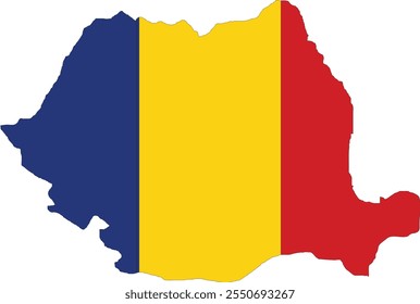 Romania Flag in Map, Romania Map with Flag, Nation Flag of Romania, Romania map