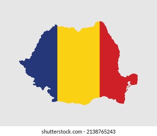 Romania Flag Map. Map of Romania with the Romanian country banner. Vector Illustration. svg