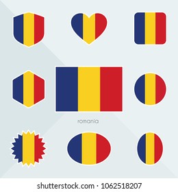 Romania flag. National flag of Romania. Romania vector flag button. Romania independence day.