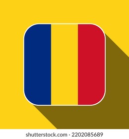 Romania flag, official colors. Vector illustration.