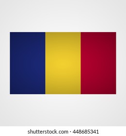 Romania flag on a gray background. Vector illustration