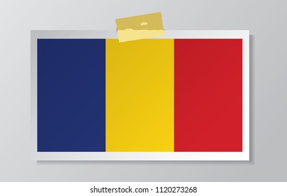 romania flag with plaster 