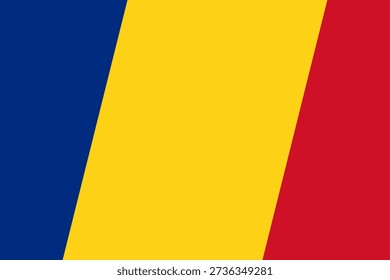 Romania flag - rectangular cutout of rotated vector flag.