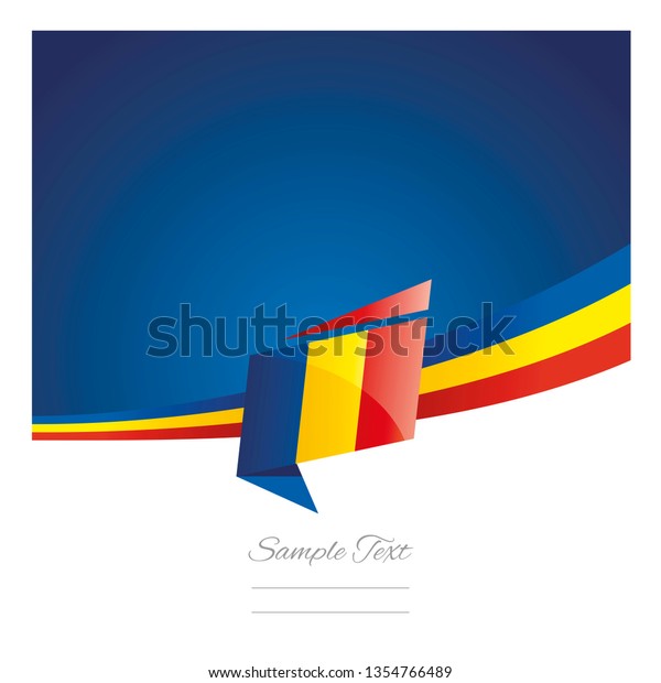 Romania flag ribbon New abstract origami blue
background ribbon
vector